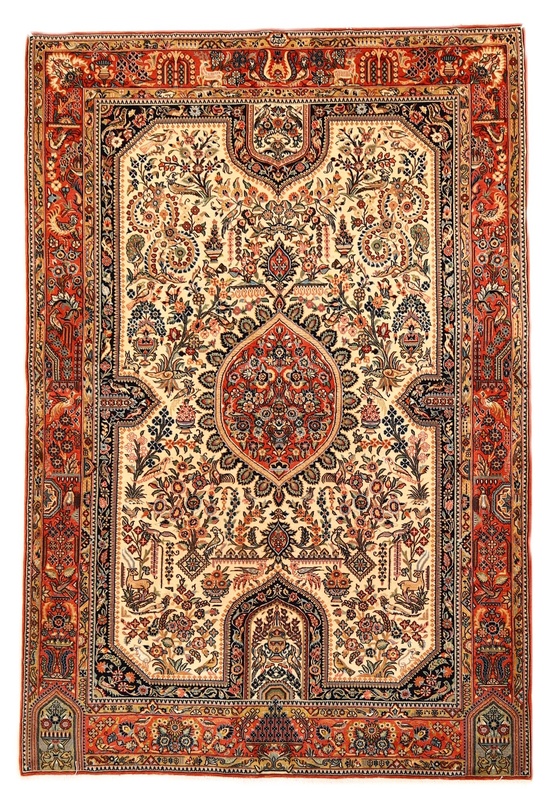 Antique Qum Jamshide Carpet  208x140