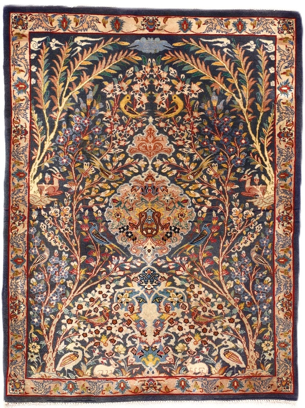Antique Isfahan Carpet  92x70