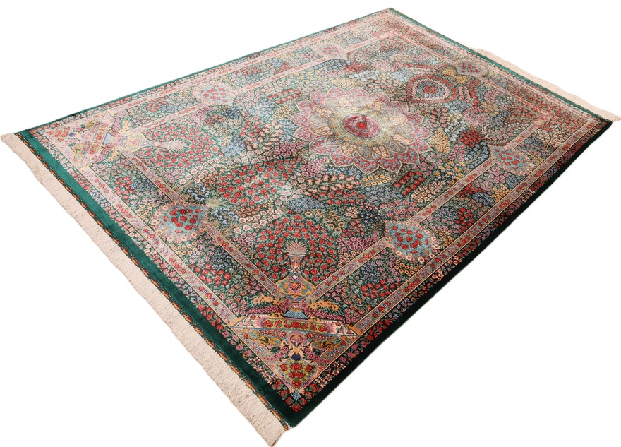 Qom Silk HajjHosseini Carpet 205x138