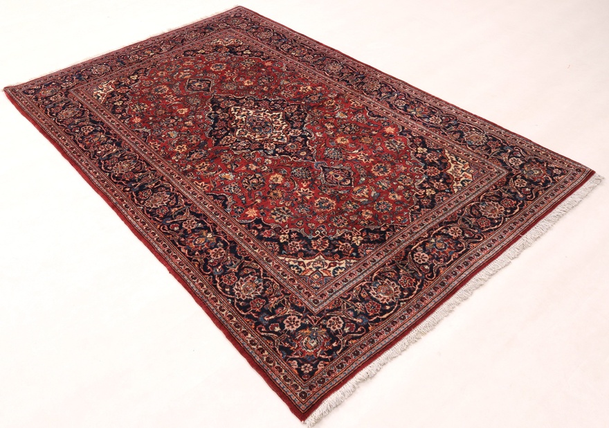 Antique Kashan Carpet 213x138