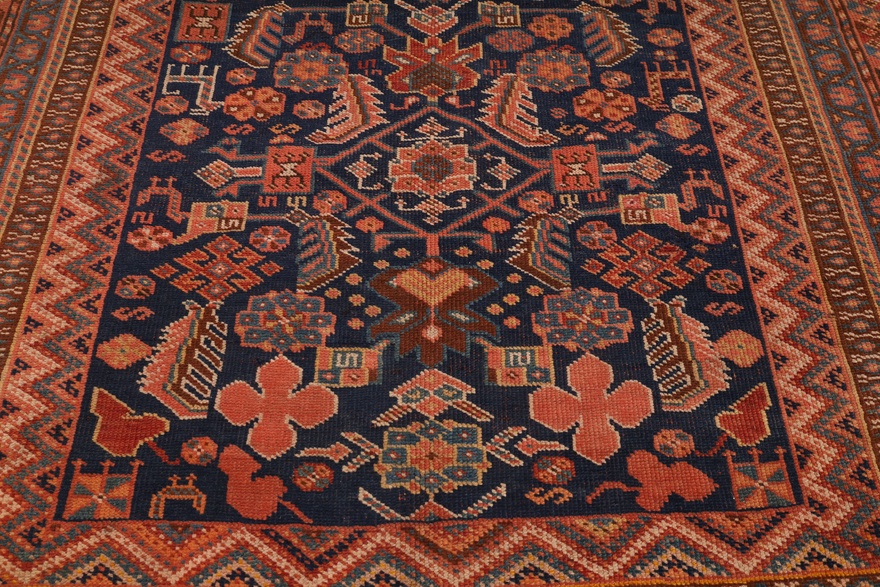 Antique Ghashghai Carpet  216x107