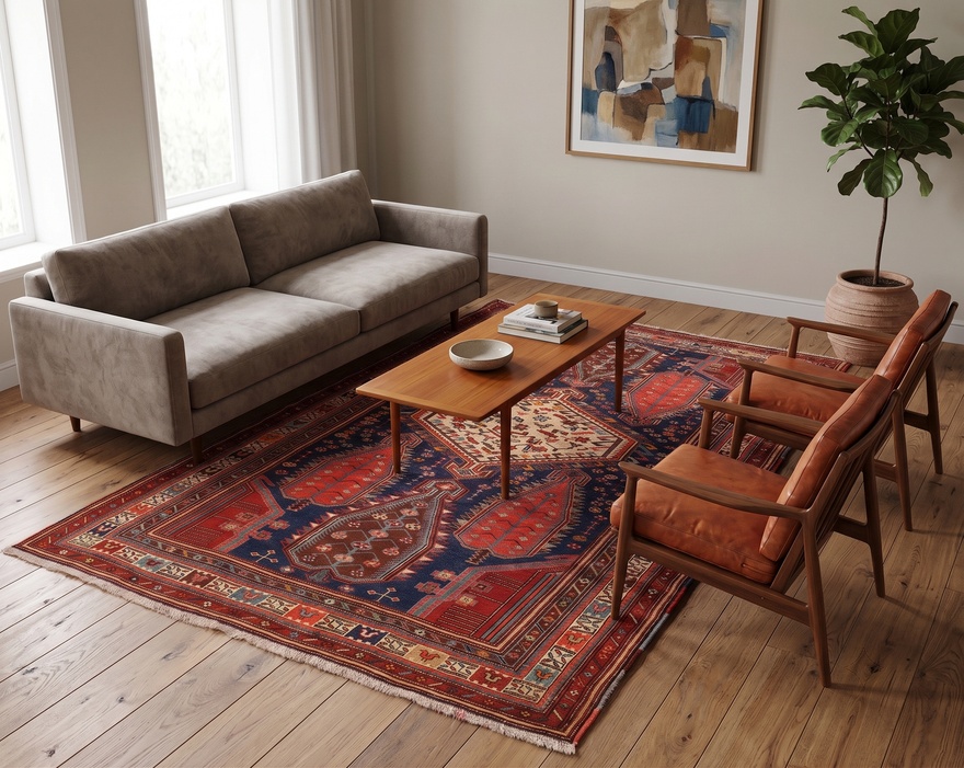 Antique Malayer Carpet  209x121