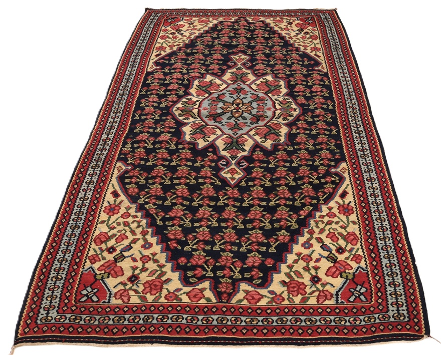 Antique Kilim Senneh Carpet  196x121