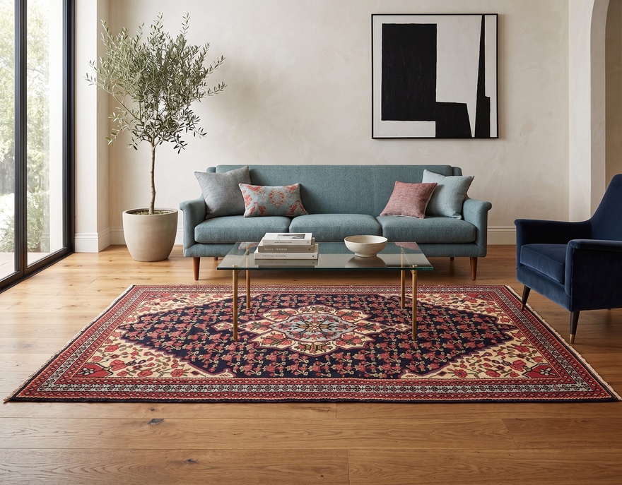 Antique Kilim Senneh Carpet  196x121