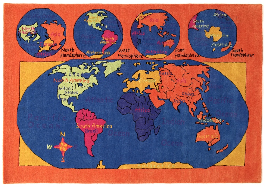 Kids World Map carpet 246x169