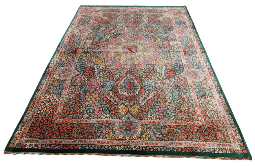 Qom Silk HajjHosseini Carpet 205x138