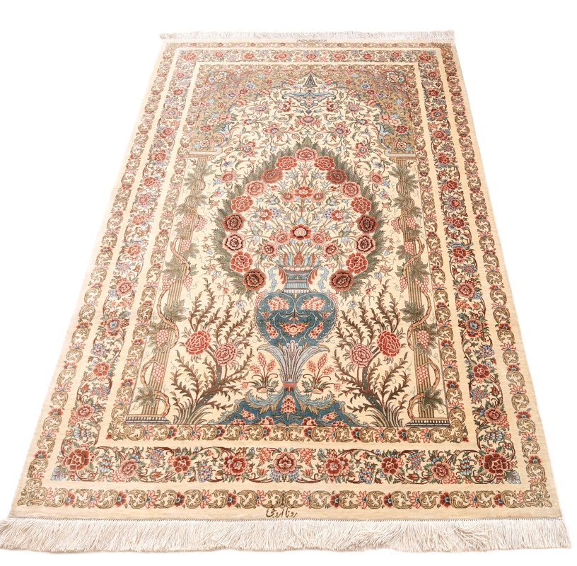 Qom by Rezaei Brothers silk carpet 160x100
