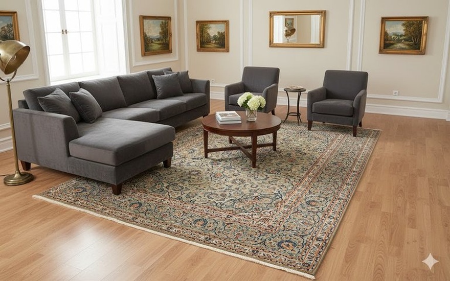 Kashan Marke Mahhtab Carpet 363x250