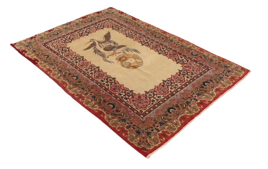 Antique Kashan Carpet 201x144