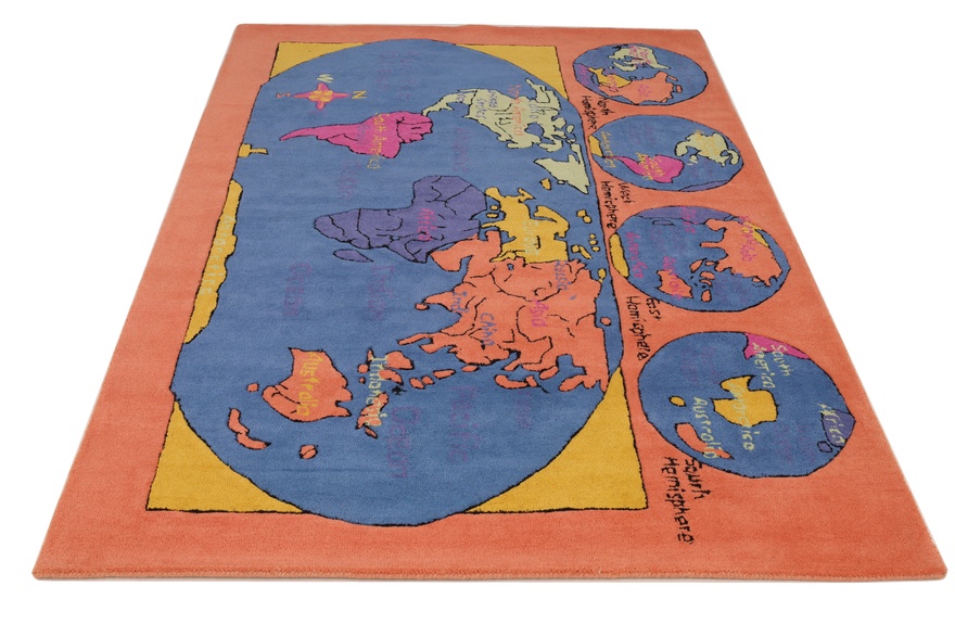 Kids World Map carpet 246x169