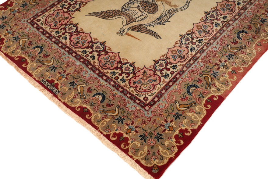 Antique Kashan Carpet 201x144