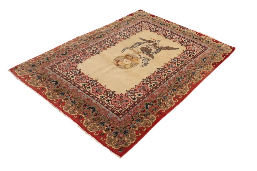 Antique Kashan Carpet 201x144