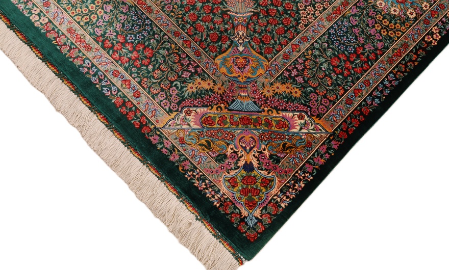 Qom Silk HajjHosseini Carpet 205x138