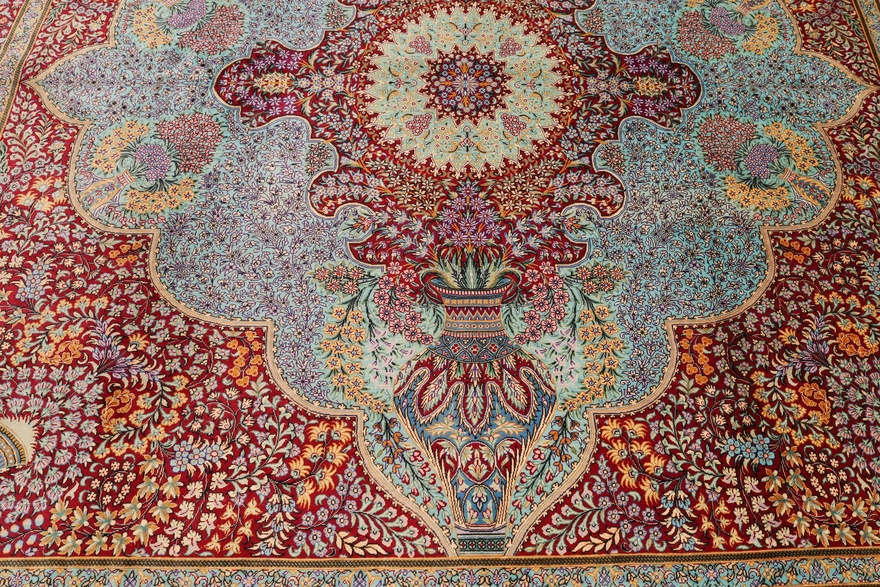 Qom Silk Mosaveyan Carpet  196x196