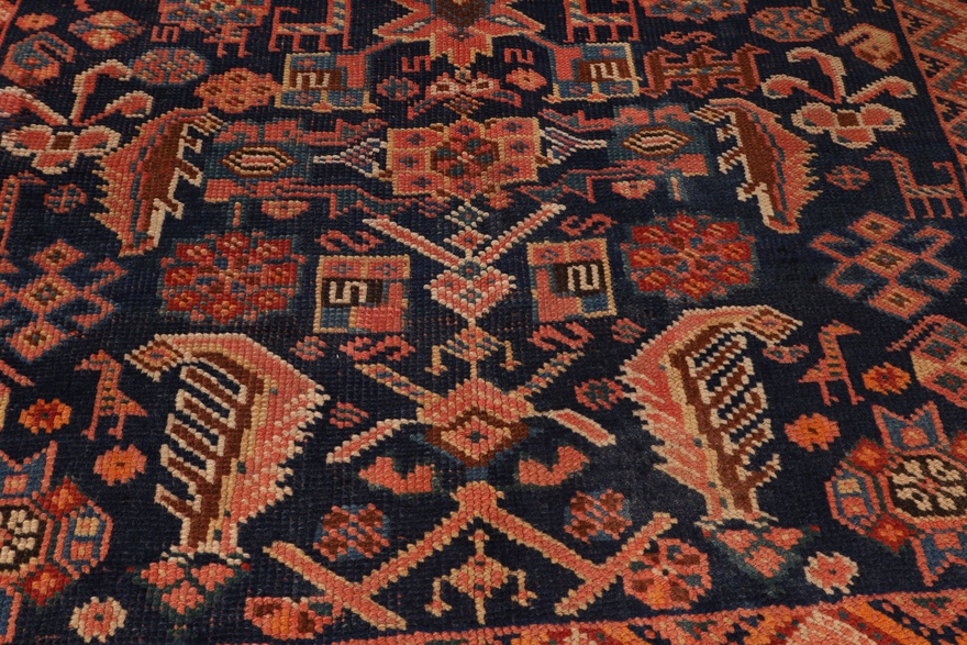 Antique Ghashghai Carpet  216x107