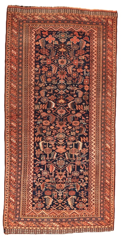 Antique Ghashghai Carpet  216x107
