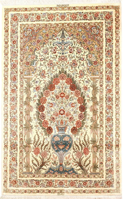 Qom by Rezaei Brothers silk carpet 160x100