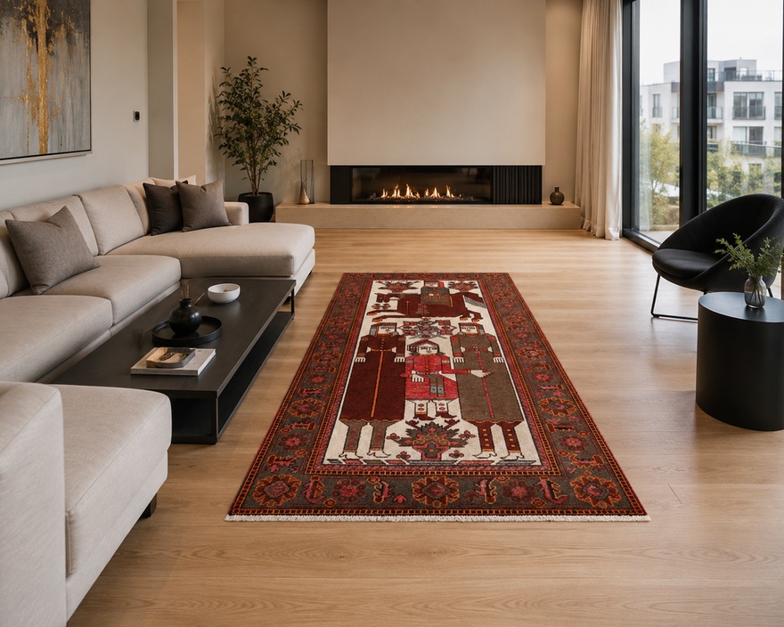 Antique  Baluch Carpet 210x108