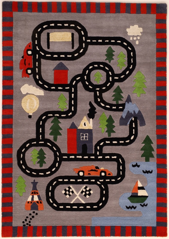 Kids Room Road Toy Car Play Design Carpet  242x170