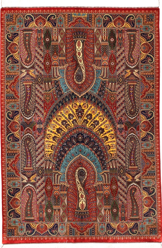 Qom Silk HosseinKashizadeh Carpet  205x140