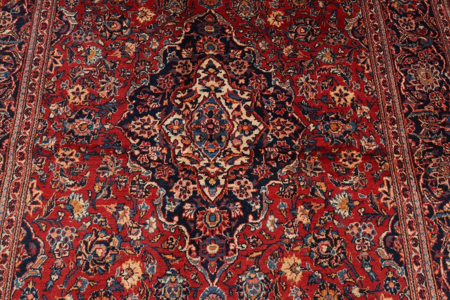Antique Kashan Carpet 213x138
